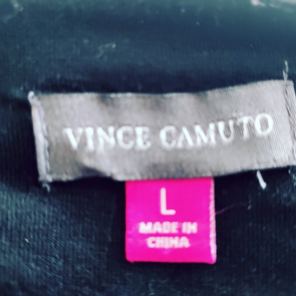 Vince Camuto gently worn part dress black top, gold skirt size L - Picture 6 of 6